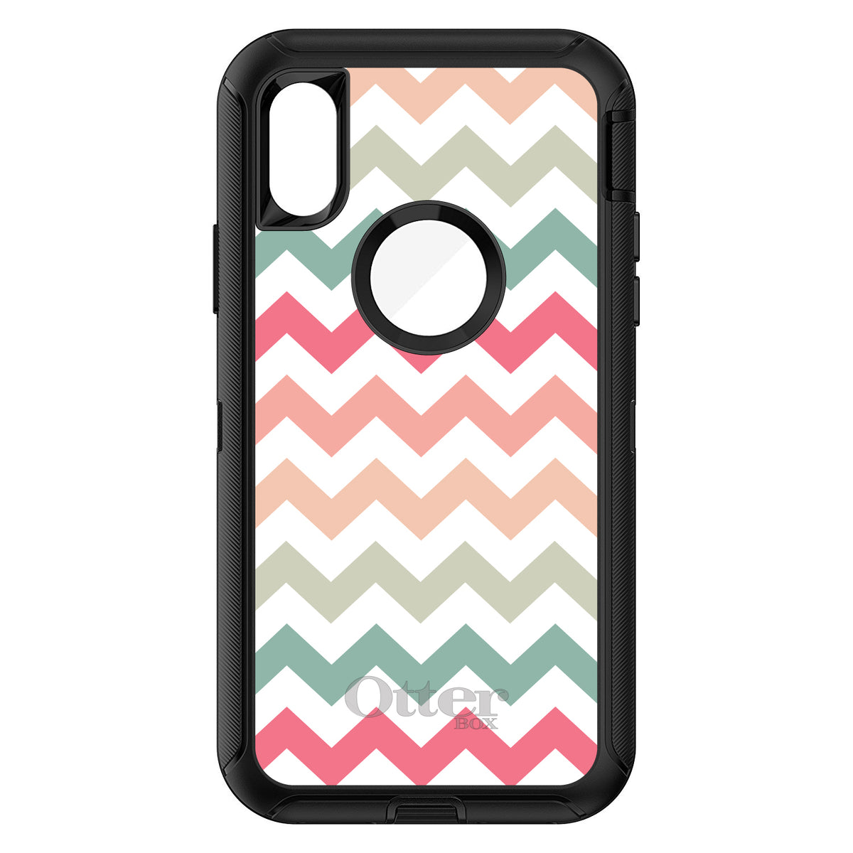 Pastel Chevron Wave Stripes OtterBox Defender Case for iPhone & Galaxy, view 3