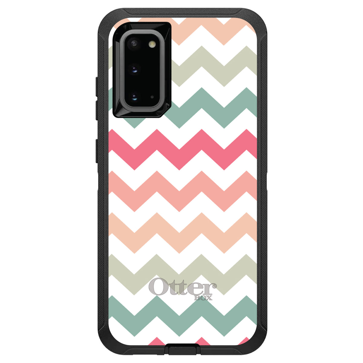 Pastel Chevron Wave Stripes OtterBox Defender Case for iPhone & Galaxy, view 8