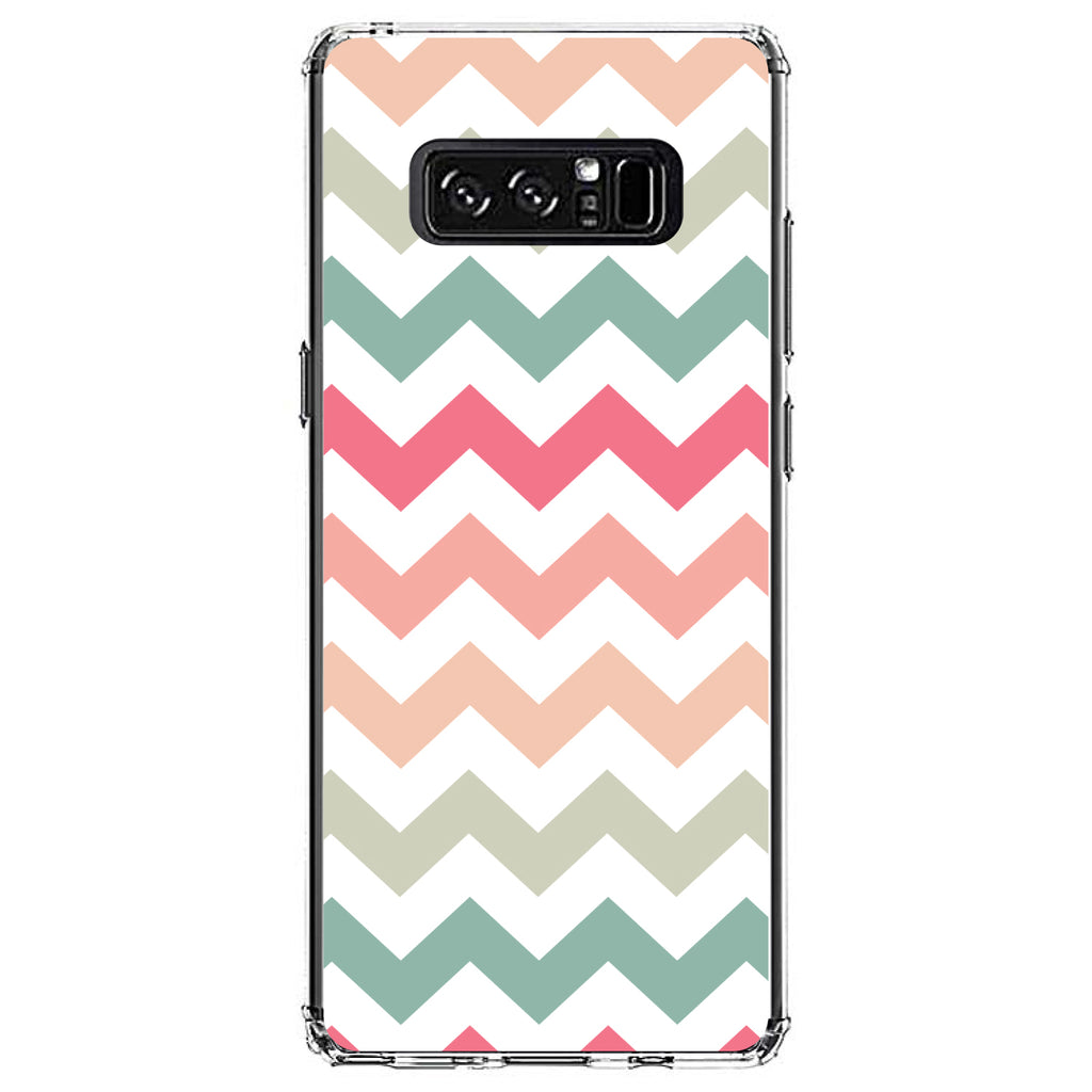 Pastel Chevron Wave Stripes Clear Shockproof iPhone Case, view 12