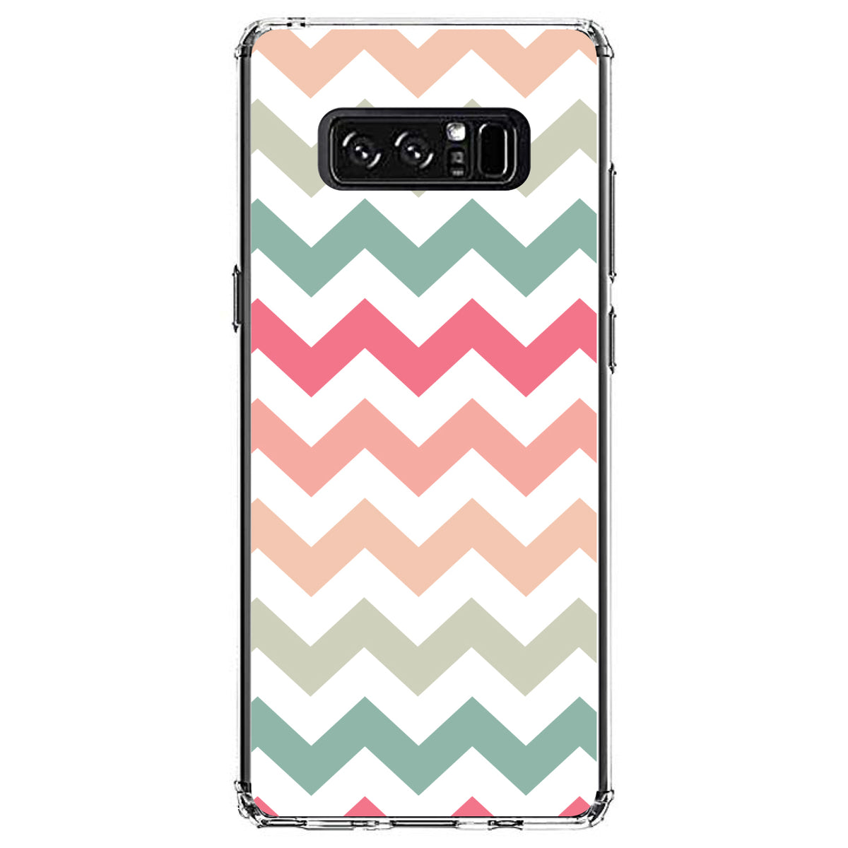 Pastel Chevron Wave Stripes Clear Shockproof iPhone Case, view 12
