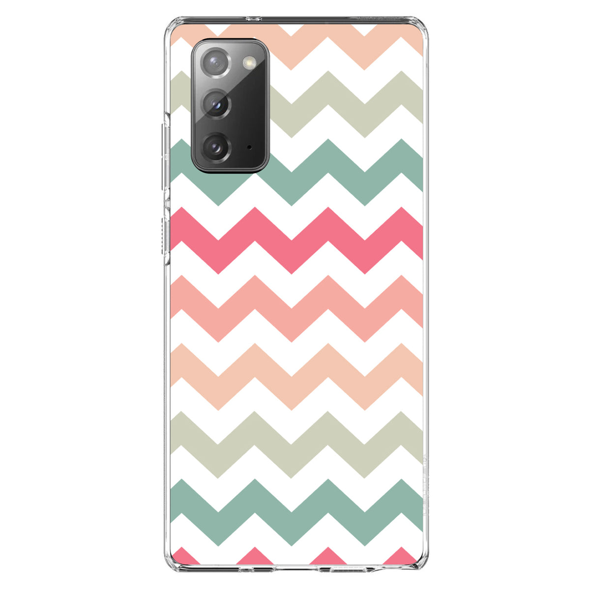 Pastel Chevron Wave Stripes Clear Shockproof iPhone Case, view 8