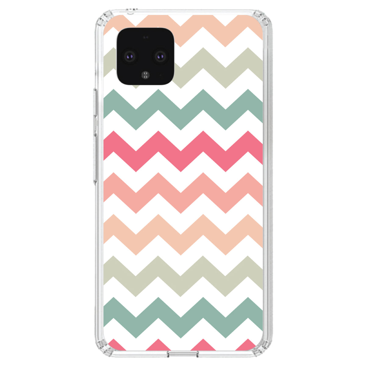 Pastel Chevron Wave Stripes Clear Shockproof iPhone Case, view 23