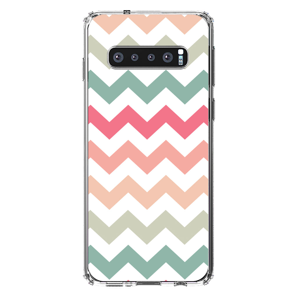 Pastel Chevron Wave Stripes Clear Shockproof iPhone Case, view 16