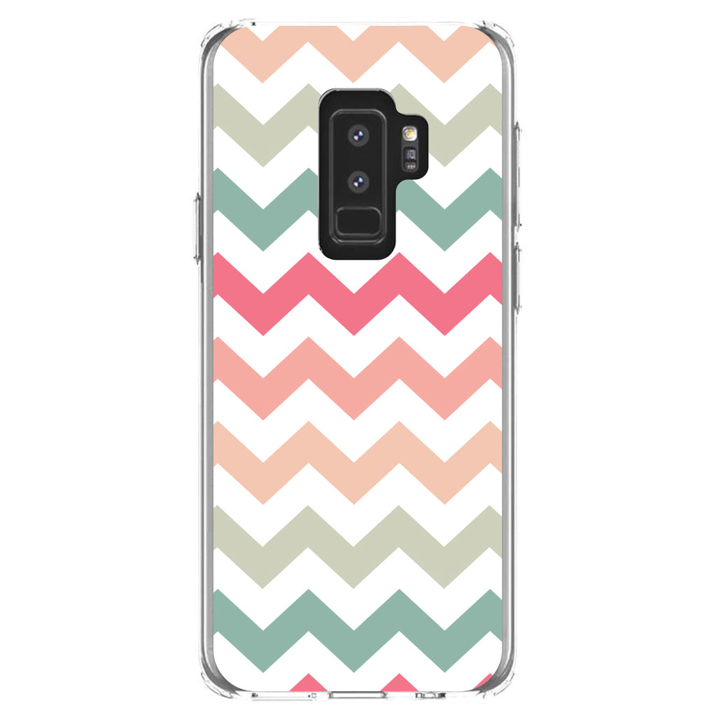 Pastel Chevron Wave Stripes Clear Shockproof iPhone Case, view 20
