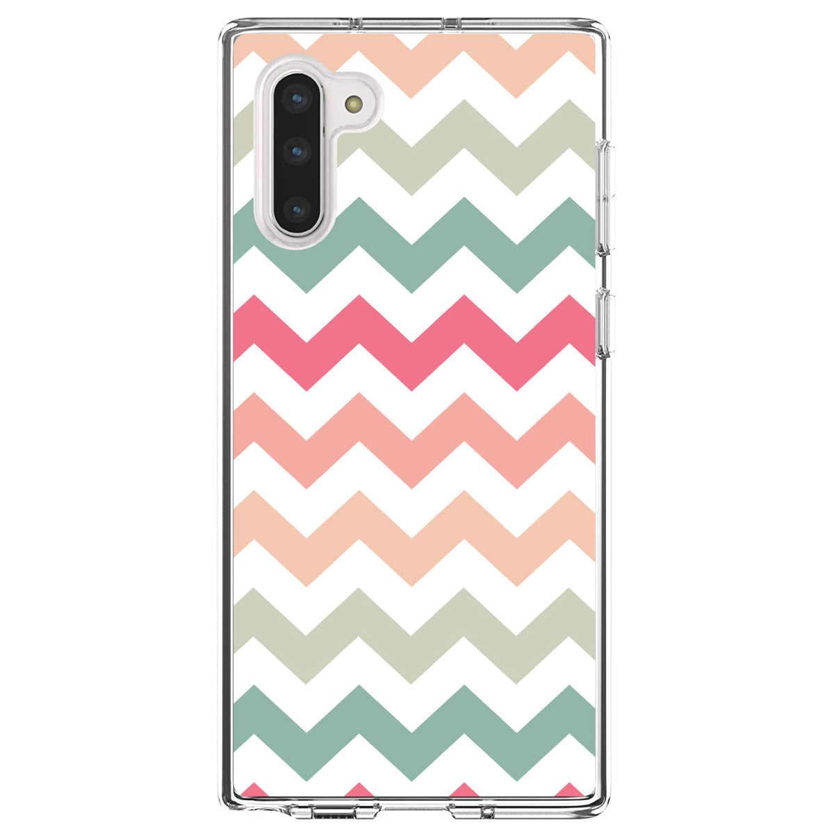 Pastel Chevron Wave Stripes Clear Shockproof iPhone Case, view 9