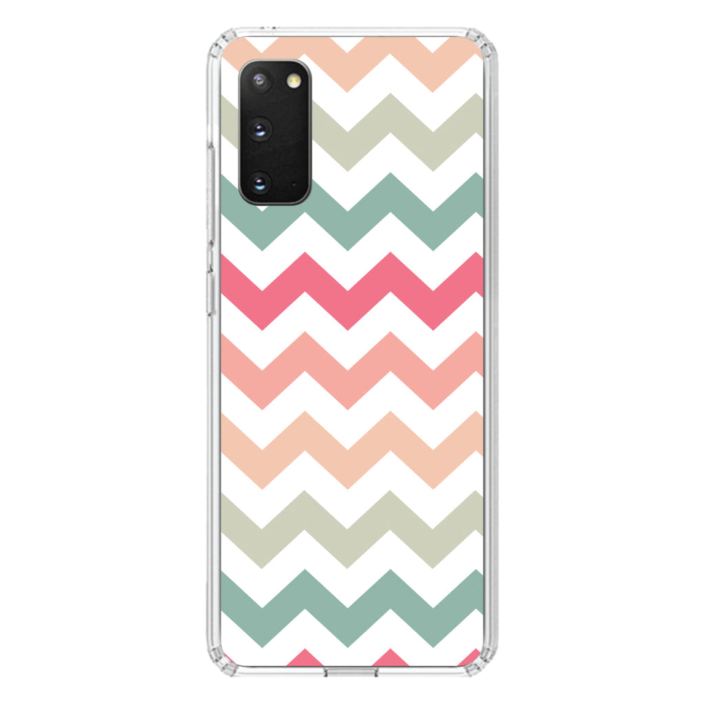 Pastel Chevron Wave Stripes Clear Shockproof iPhone Case, view 14