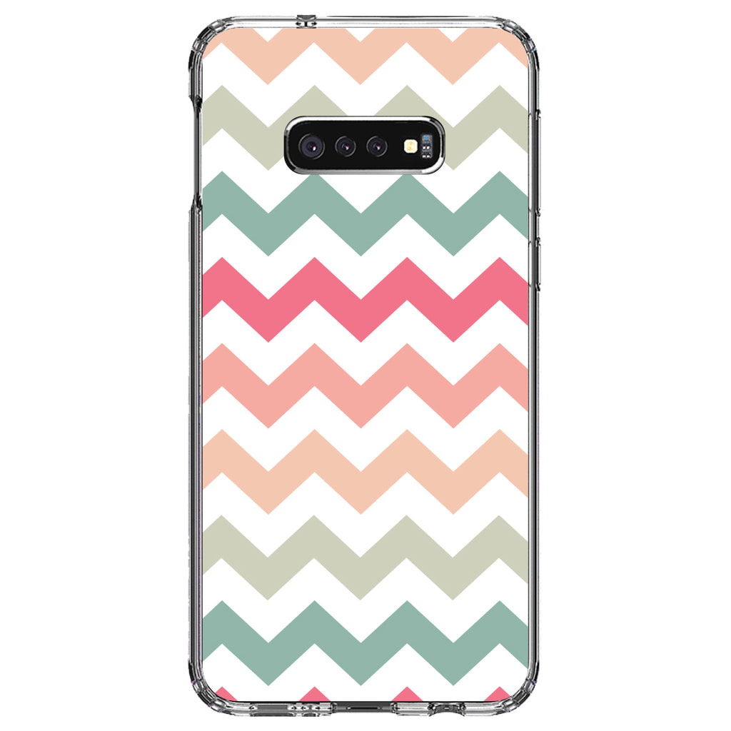 Pastel Chevron Wave Stripes Clear Shockproof iPhone Case, view 18