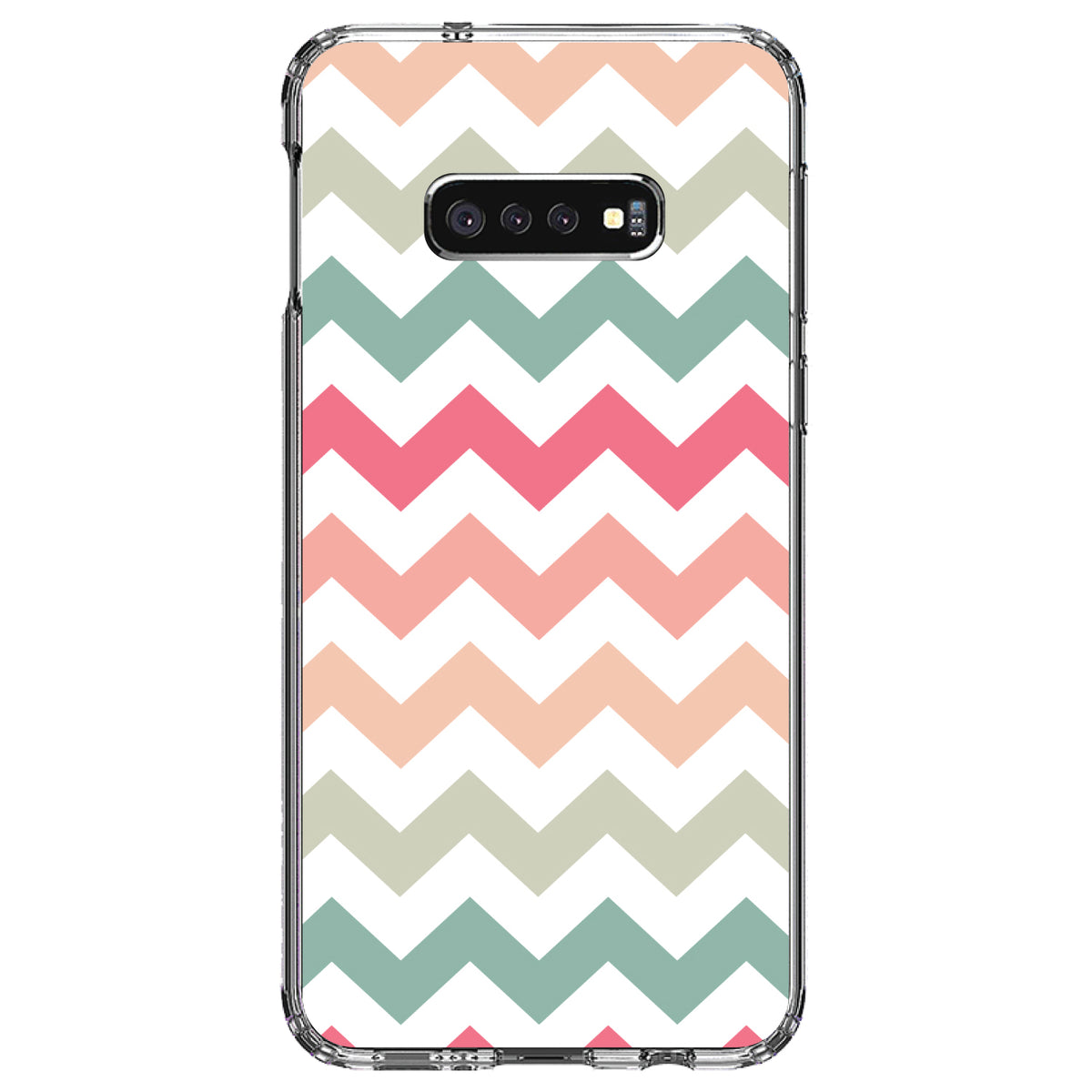Pastel Chevron Wave Stripes Clear Shockproof iPhone Case, view 18