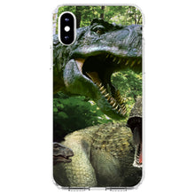 DistinctInk® Clear Shockproof Hybrid Case for Apple iPhone / Samsung Galaxy / Google Pixel - T-Rex Dinosaurs Raptor