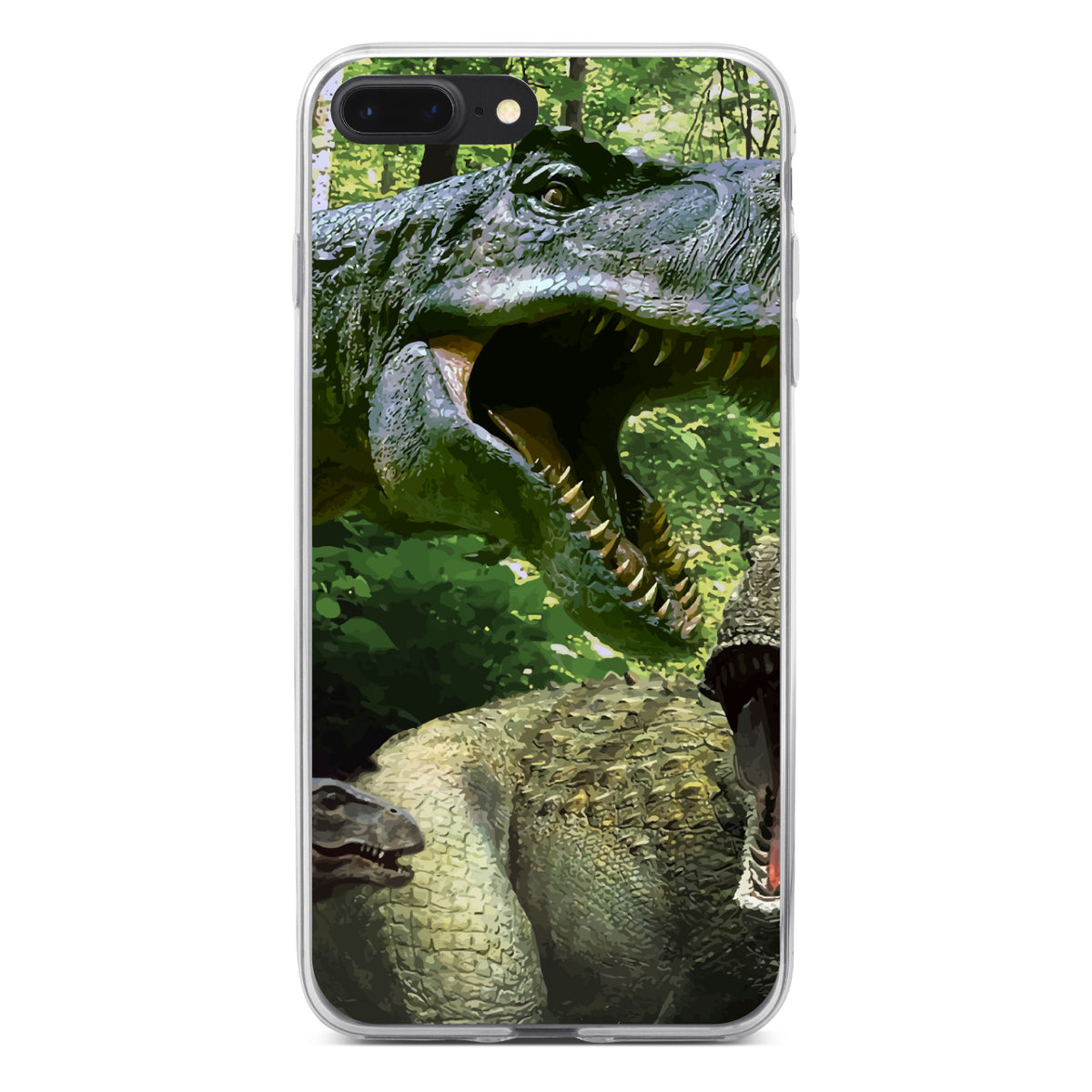 T-Rex Dinosaurs Raptor Clear Shockproof iPhone Case, view 6