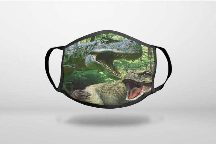 T-Rex Dinosaurs Raptor - 3-Ply Reusable Soft Face Mask Covering, Unisex, Cotton Inner Layer