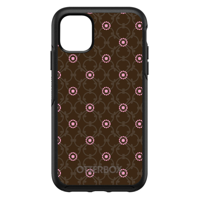 DistinctInk™ OtterBox Symmetry Series Case for Apple iPhone / Samsung Galaxy / Google Pixel - Brown & Pink Floral Pattern