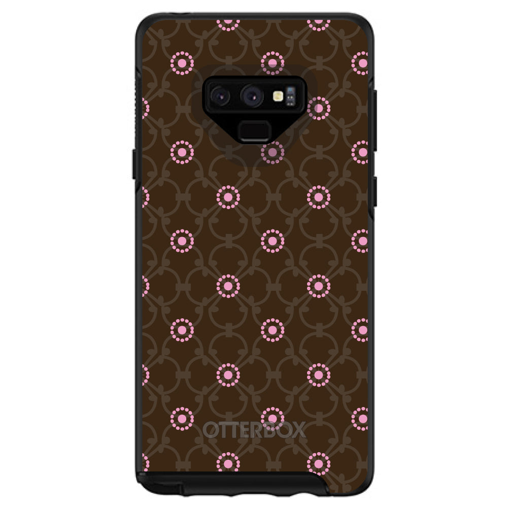 Brown & Pink Floral Pattern OtterBox Symmetry Case for iPhone & Galaxy, view 13