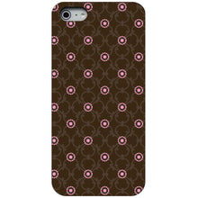 DistinctInk® Hard Plastic Snap-On Case for Apple iPhone or Samsung Galaxy - Brown & Pink Floral Pattern