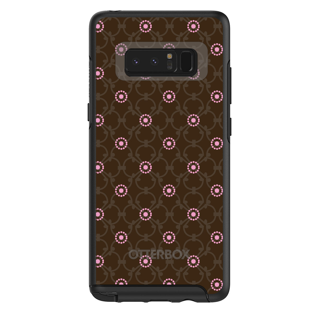 Brown & Pink Floral Pattern OtterBox Symmetry Case for iPhone & Galaxy, view 14