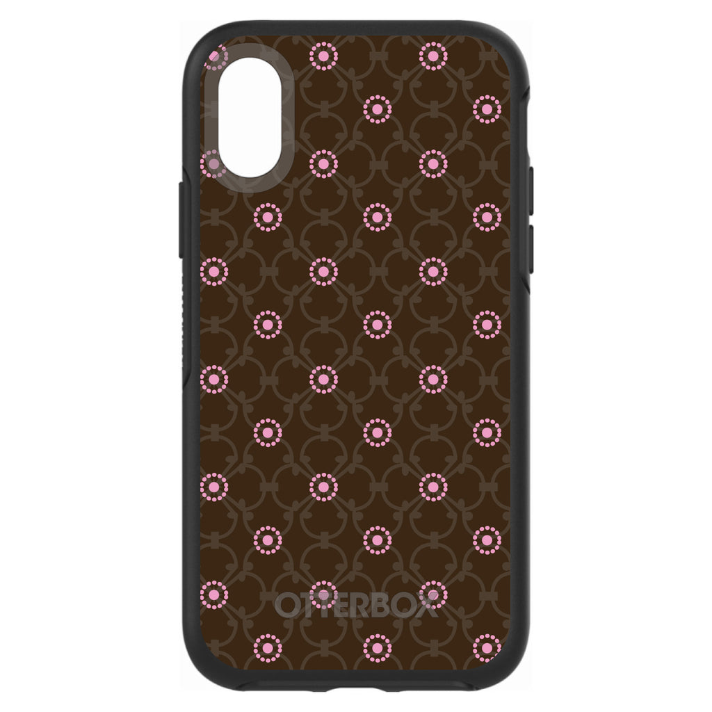 Brown & Pink Floral Pattern OtterBox Symmetry Case for iPhone & Galaxy, view 4