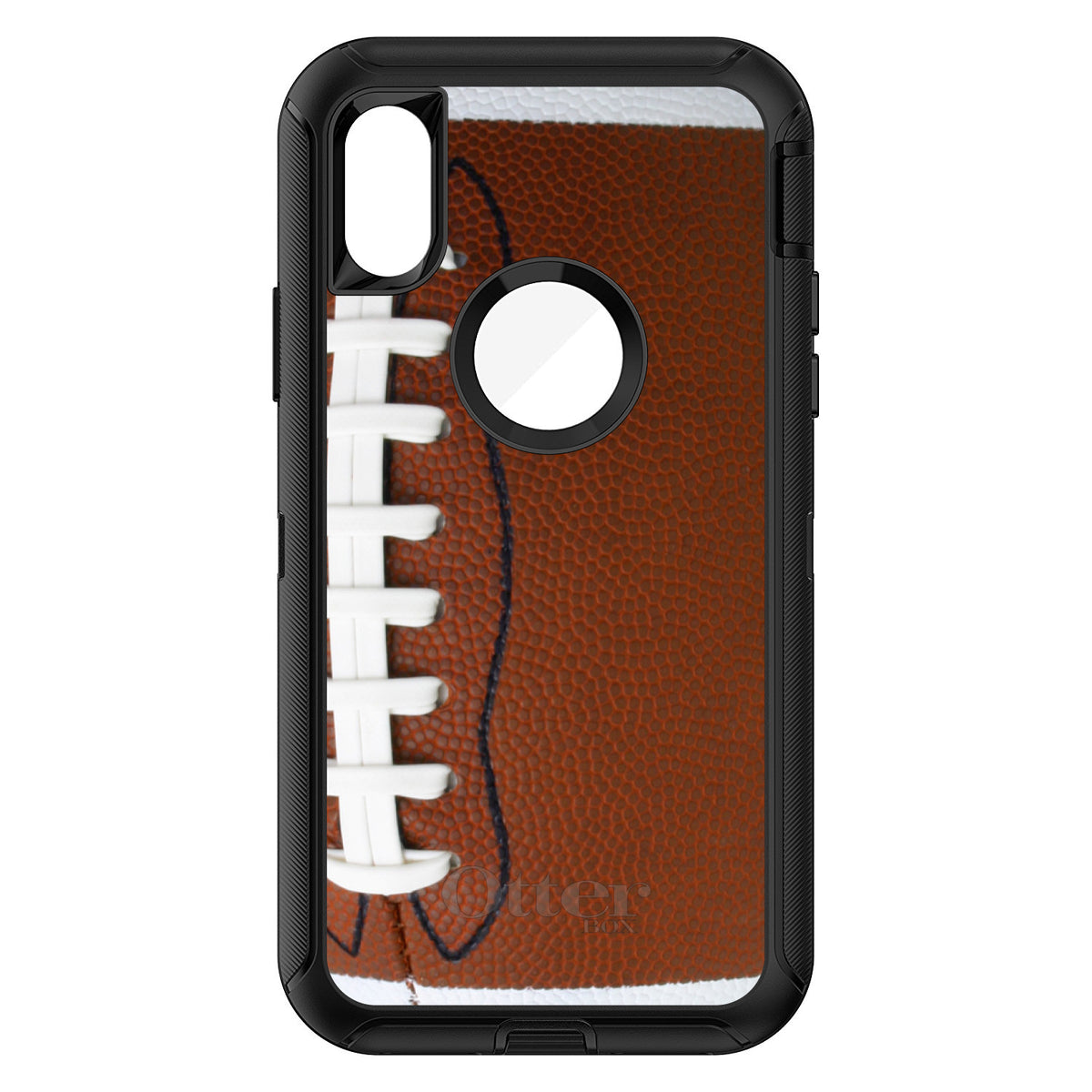 Football Texture Photo Laces OtterBox Defender Case for iPhone & Galaxy, view 3
