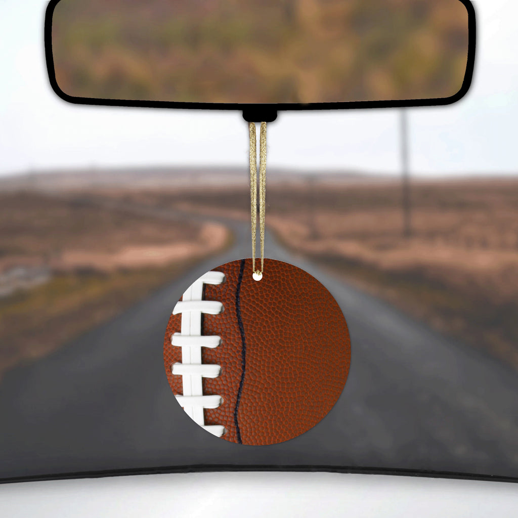 Football Texture Photo Laces Ceramic Ornament, view 3