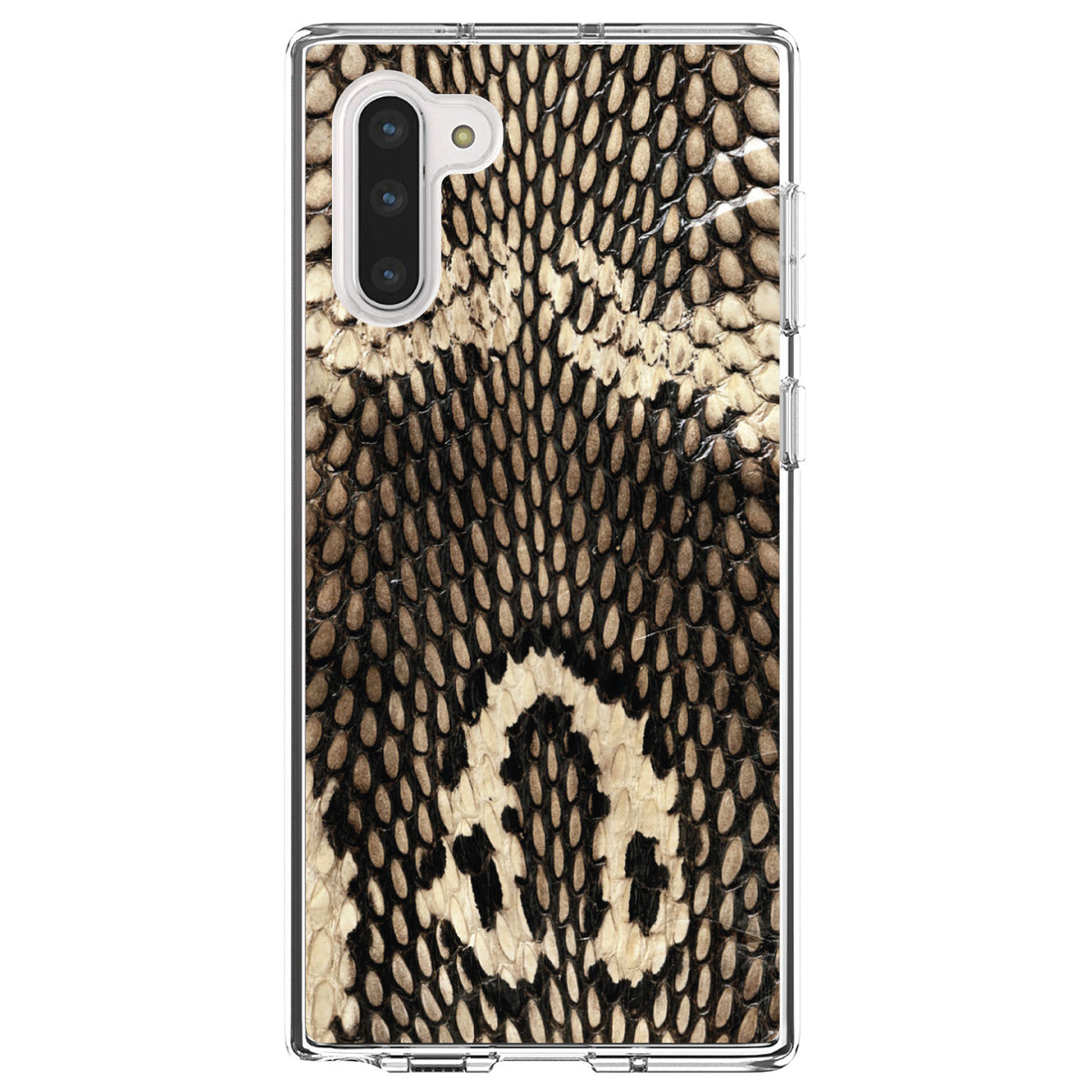 Brown Tan Snake Skin Texture Clear Shockproof iPhone Case, view 9