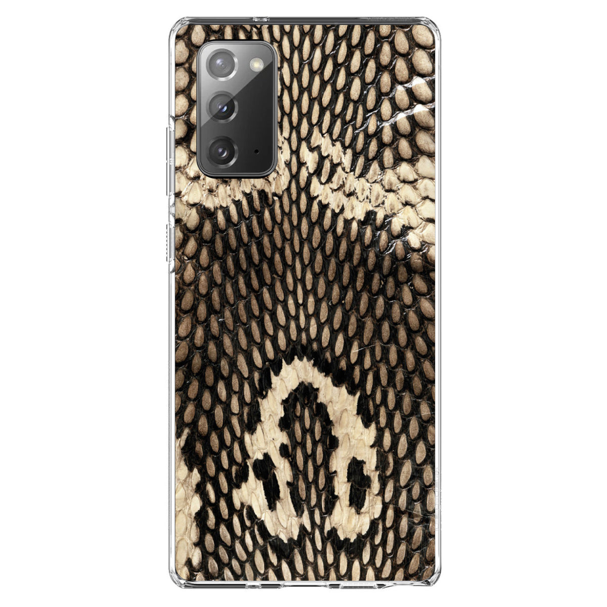 Brown Tan Snake Skin Texture Clear Shockproof iPhone Case, view 8