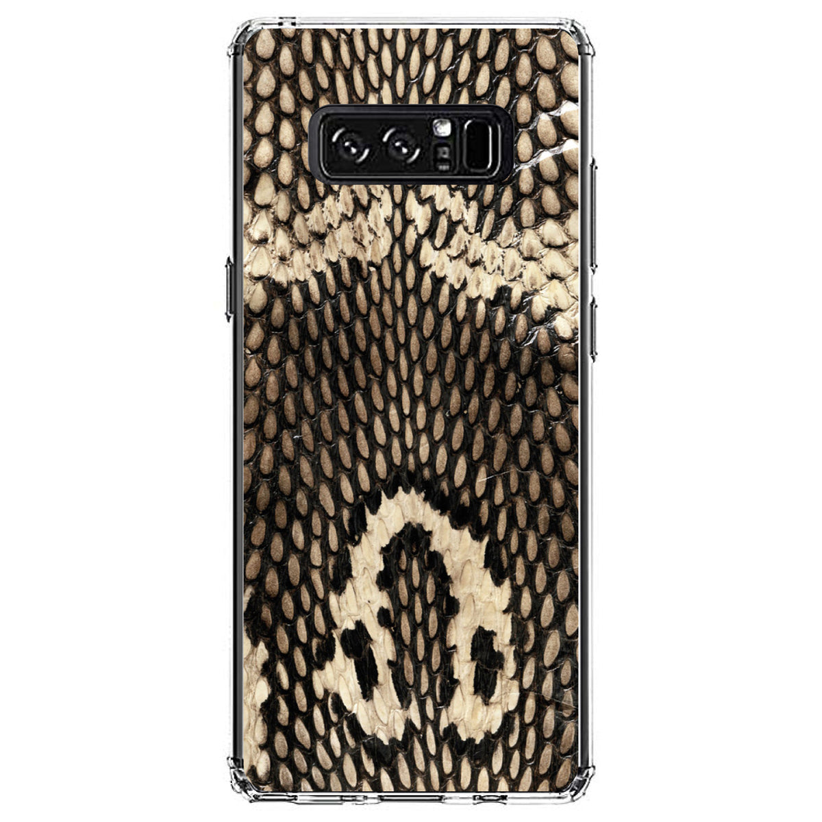 Brown Tan Snake Skin Texture Clear Shockproof iPhone Case, view 12