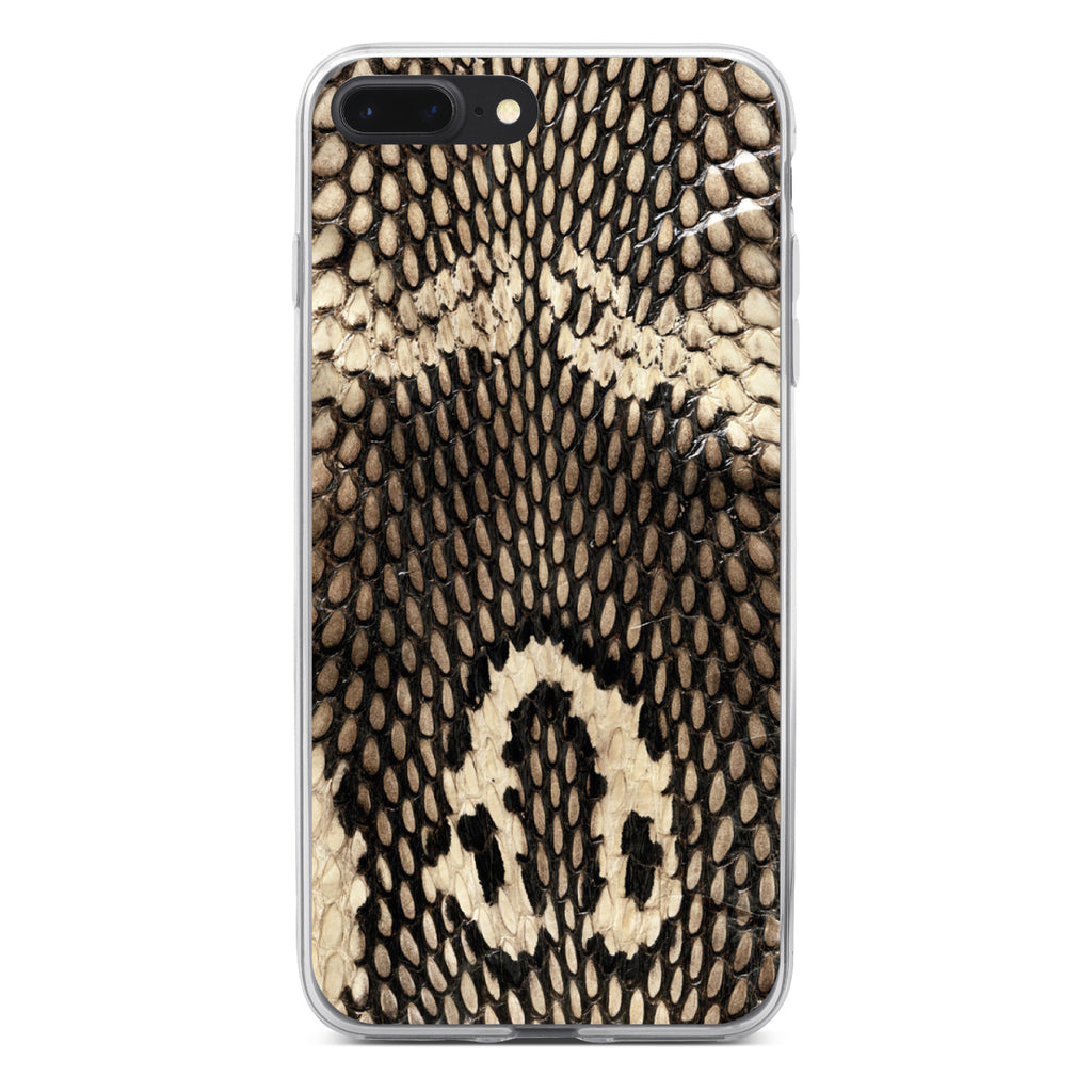 Brown Tan Snake Skin Texture Clear Shockproof iPhone Case, view 6