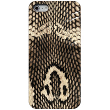 DistinctInk® Hard Plastic Snap-On Case for Apple iPhone or Samsung Galaxy - Brown Tan Snake Skin Texture