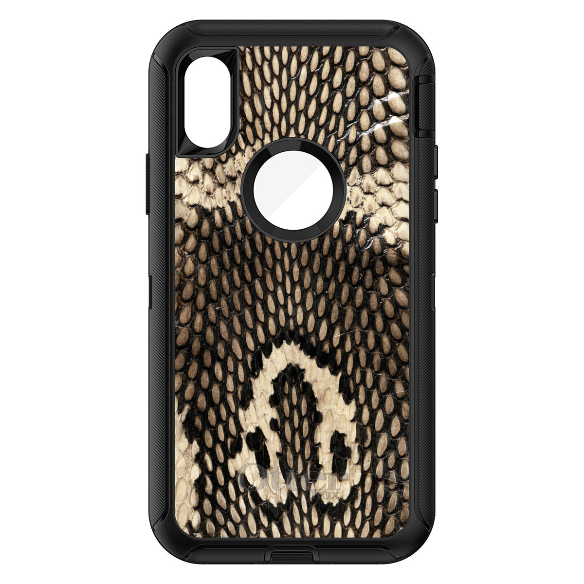 Brown Tan Snake Skin Texture OtterBox Defender Case for iPhone & Galaxy, view 3