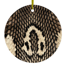 Brown Tan Snake Skin Texture Ceramic Ornament