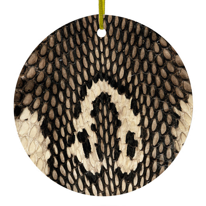 Brown Tan Snake Skin Texture Ceramic Ornament