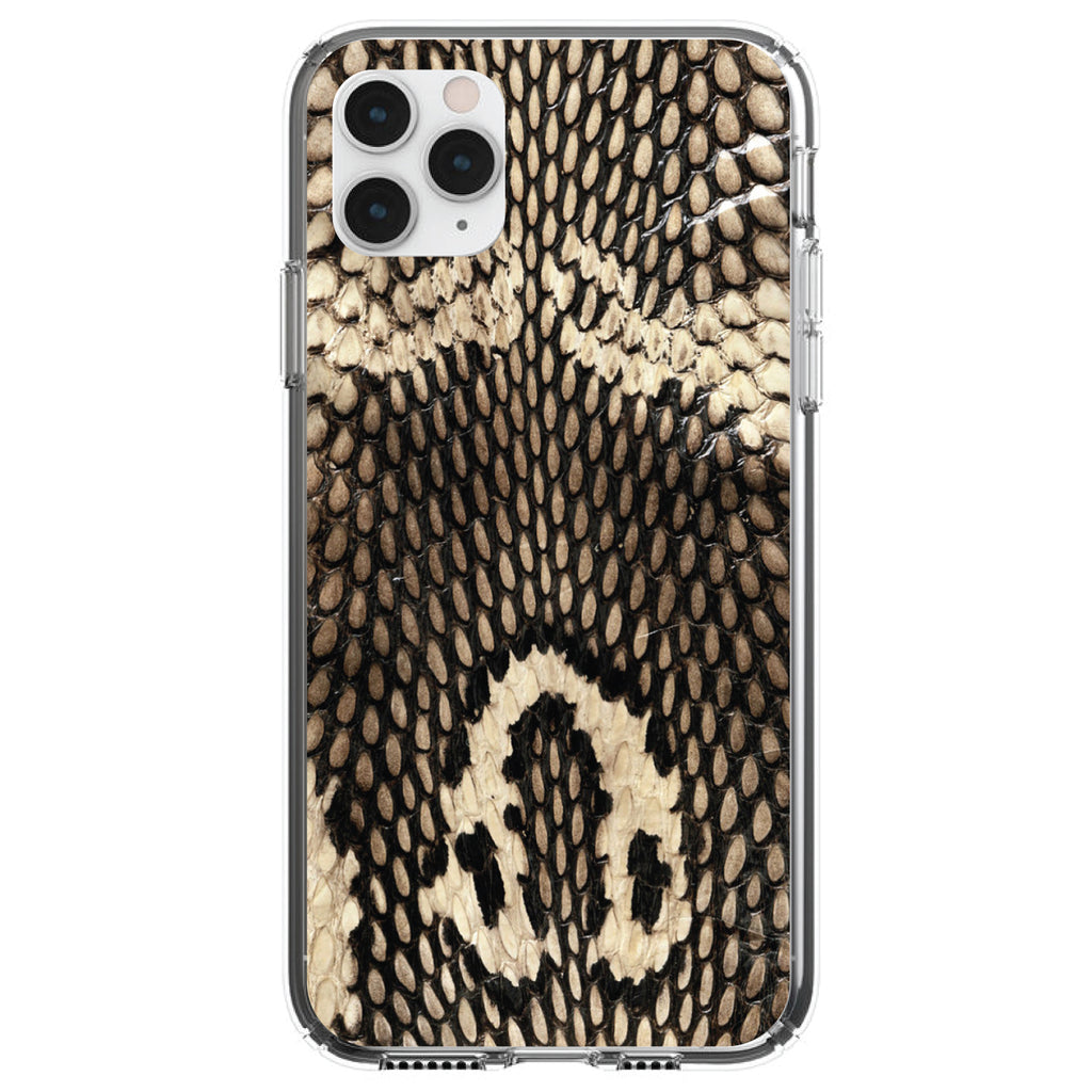 Brown Tan Snake Skin Texture Clear Shockproof iPhone Case