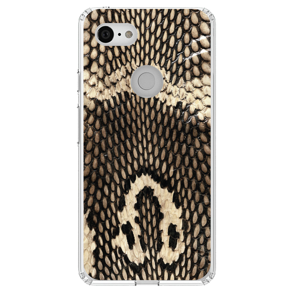 Brown Tan Snake Skin Texture Clear Shockproof iPhone Case, view 22