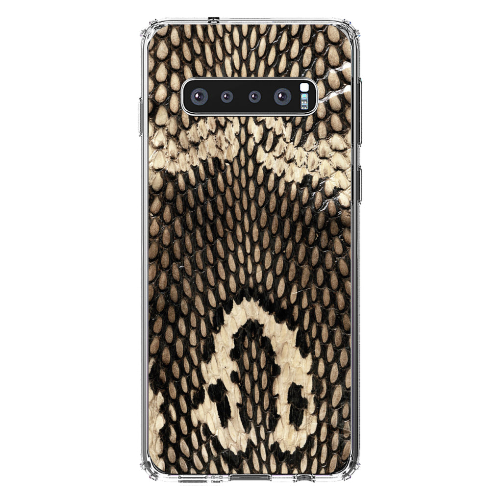 Brown Tan Snake Skin Texture Clear Shockproof iPhone Case, view 16