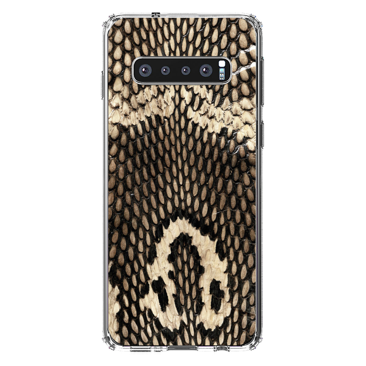 Brown Tan Snake Skin Texture Clear Shockproof iPhone Case, view 16