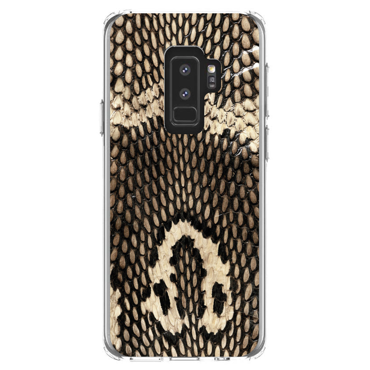 Brown Tan Snake Skin Texture Clear Shockproof iPhone Case, view 20
