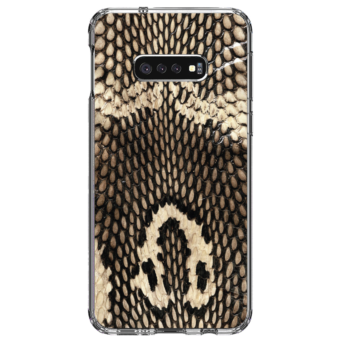 Brown Tan Snake Skin Texture Clear Shockproof iPhone Case, view 18