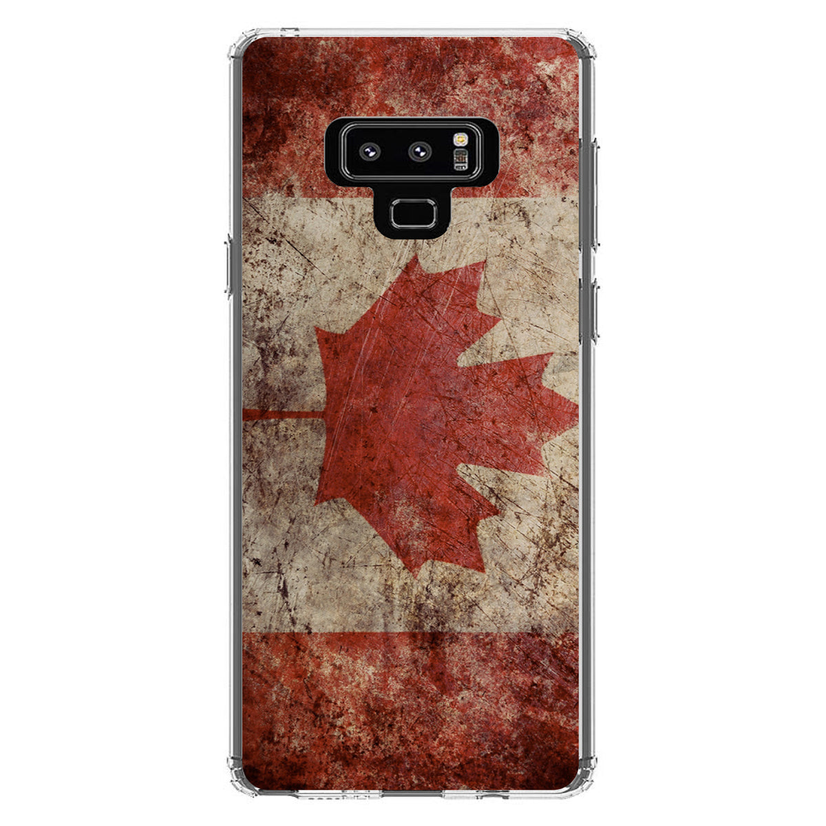 Canadian Flag Old Weathered Clear Shockproof iPhone Case, view 11