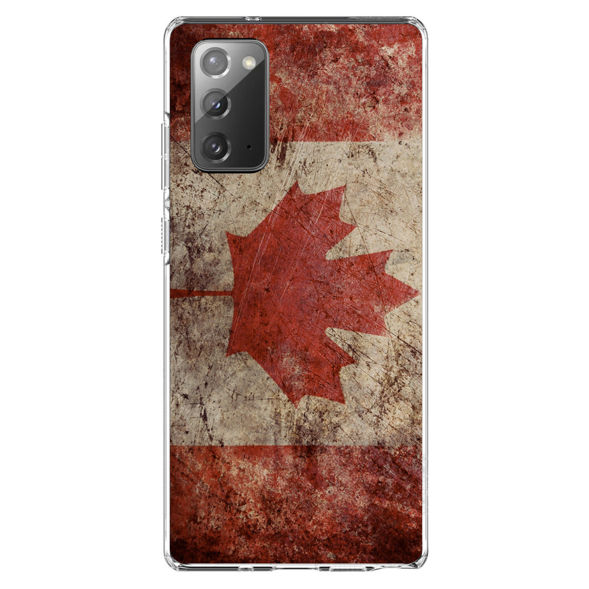 Canadian Flag Old Weathered Clear Shockproof iPhone Case, view 7