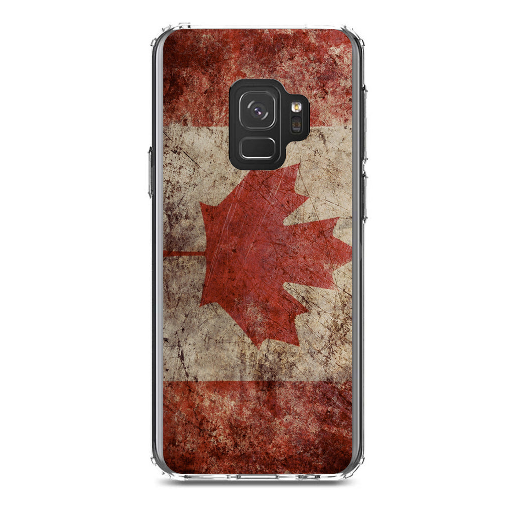 Canadian Flag Old Weathered Clear Shockproof iPhone Case, view 19