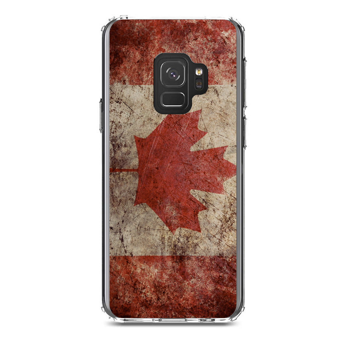 Canadian Flag Old Weathered Clear Shockproof iPhone Case, view 19