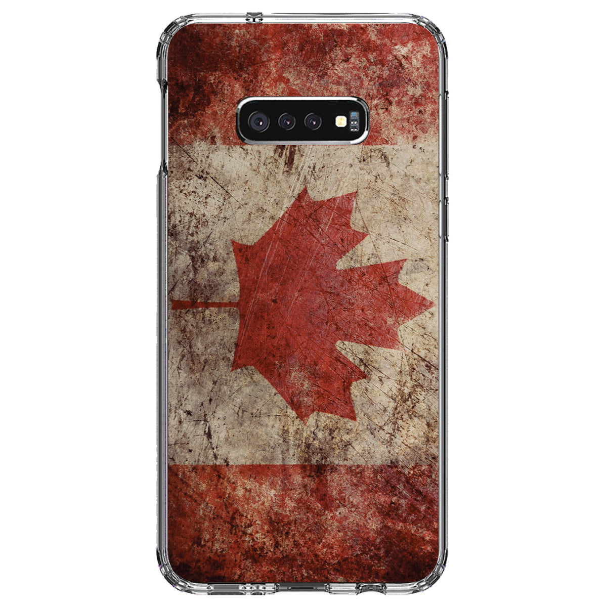 Canadian Flag Old Weathered Clear Shockproof iPhone Case, view 18