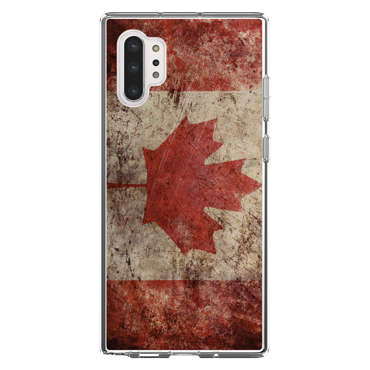Canadian Flag Old Weathered Clear Shockproof iPhone Case, view 10