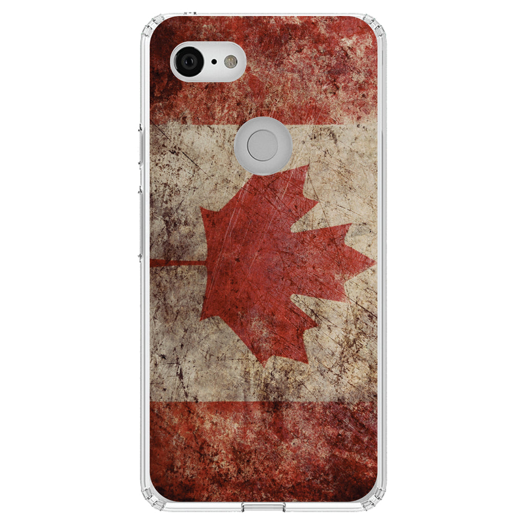 Canadian Flag Old Weathered Clear Shockproof iPhone Case, view 22