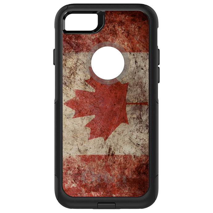 DistinctInk OtterBox Commuter Series Case for Apple iPhone or Samsung Galaxy - Canadian Flag Old Weathered