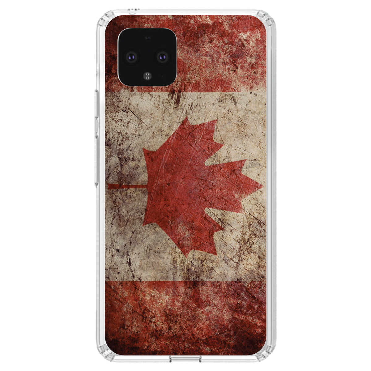 Canadian Flag Old Weathered Clear Shockproof iPhone Case, view 24