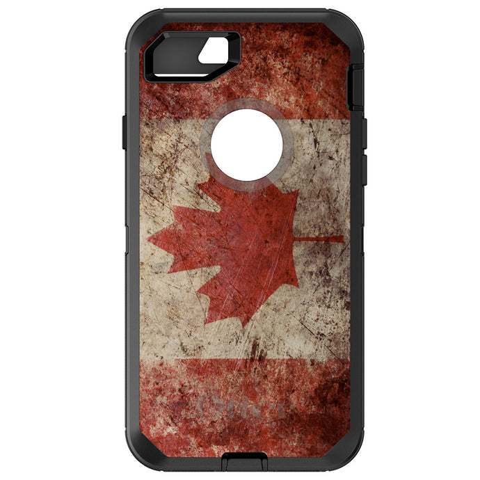 DistinctInk™ OtterBox Defender Series Case for Apple iPhone / Samsung Galaxy / Google Pixel - Canadian Flag Old Weathered