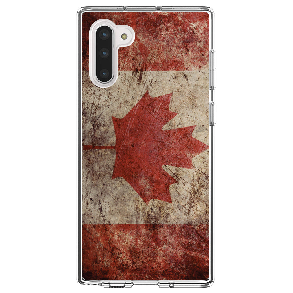 Canadian Flag Old Weathered Clear Shockproof iPhone Case, view 9