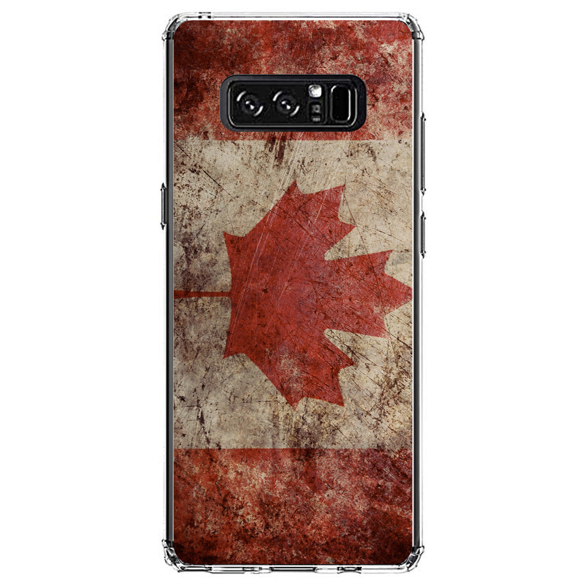 Canadian Flag Old Weathered Clear Shockproof iPhone Case, view 12