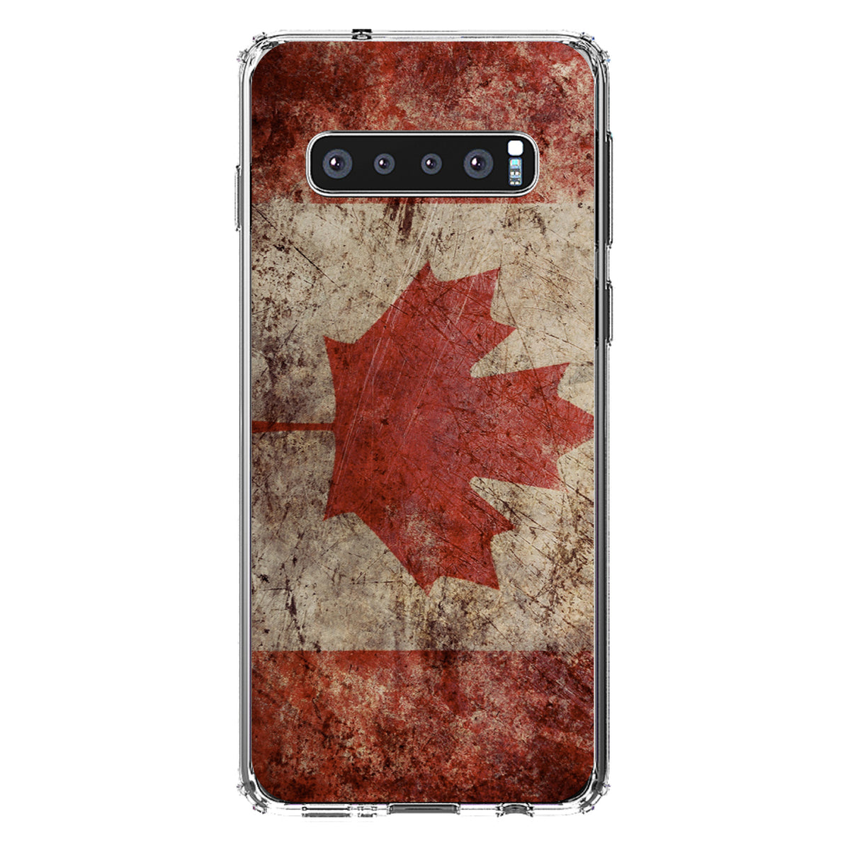 Canadian Flag Old Weathered Clear Shockproof iPhone Case, view 16