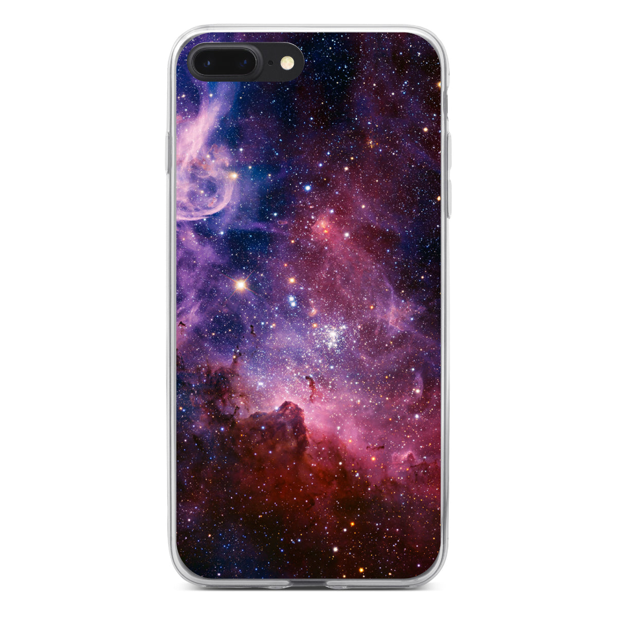 Purple Pink Carina Nebula Clear Shockproof iPhone Case, view 6